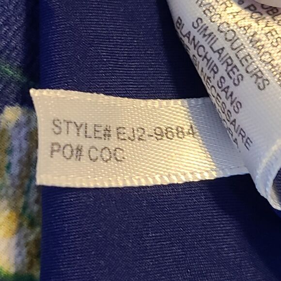 Eliza J Navy Blue Floral Mini Dress Women 14 Flutter Sleeve Fairy Cottagecore - Picture 14 of 15